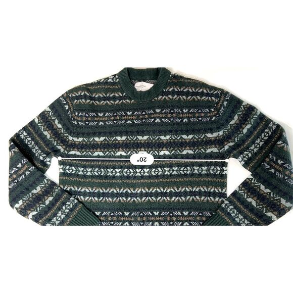 Abercrombie & Fitch Fair Isle Green Soft A&F Crew Sweater SMALL Nordic Alpine - Picture 4 of 10